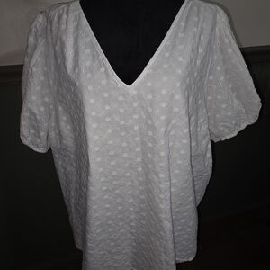 LC Lauren Conrad White Eyelet Blouse